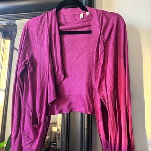 Anthropologie purple wrap sweater